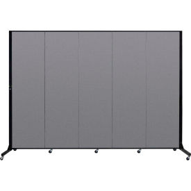 Screenflex 5 Panel Light-Duty Portable Room Divider 6'5""H x 9'5""W Fabric Color Stone