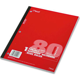 Mead® Single Subject Notebooks 05222 8"" x 10-1/2"" 80 Sheets/Pad 1 Pad/Pack