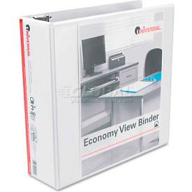 Universal® Round Ring Economy Vinyl View Binder 3"" Capacity White
