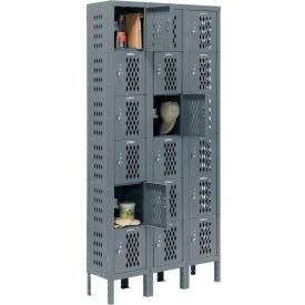 Global Industrial™ Capital® 6-Tier 18 Door Ventilated Locker 36""Wx18""Dx78""H Unassembled