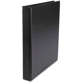 Universal® Suede Finish Vinyl Round Ring Binder 1"" Capacity Black