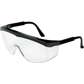 MCR Safety SS010 Stratos® Safety Glasses Black Frame Clear Uncoated Lens