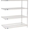 Nexel® 4 Shelf Stainless Steel Wire Shelving Unit Add On 60""W x 30""D x 86""H