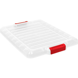 Quantum Heavy-Duty Latch Container Lid LID1915-CL - 21-7/8"" L x 16-1/4""W x 1-1/2""H Clear