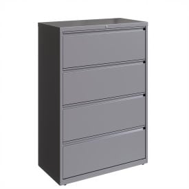 Hirsh Industries®36"" Wide 4-Drawer Lateral File Cabinet - Arctic Silver