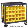 Quantum QRC-4D-239-16 1/2 Mobile Bin Cart With 16 10-3/4""D Stacking Bins Yellow 36"" x 24"" x 35-1/2""