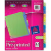 Avery Preprinted Plastic Divider Printed A to Z 8.5""x11"" 12 Tabs Yellow/Assorted