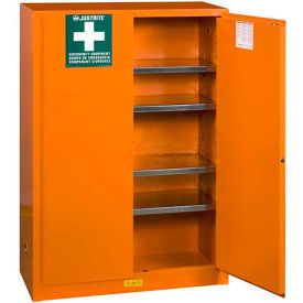 Justrite® Emergency Preparedness Cabinet 65""Wx43""Dx18""H Orange Assembled