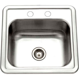 Houzer® 1515-6BS-1 Drop In Stainless Steel 2-Holes Bar/Prep Sink