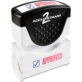 Accustamp2 Shutter APPROVED Stamp With Microban 1-5/8""W x 1/2""D Red/Blue
