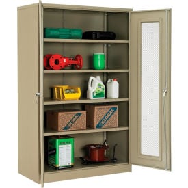 Global Industrial™ Storage Cabinet Expanded Metal Door 48""W x 24""D x 78""H Unassembled Tan