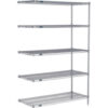 Nexel® 5 Shelf Nexelate® Silver Epoxy Wire Shelving Unit Add On 48""W x 24""D x 74""H