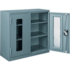 Global Industrial™ Clear View Wall Storage Cabinet 30""W x 12""D x 30""H Assembled Gray