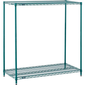 Nexel® 2 Shelf Poly-Green® Wire Shelving Unit Starter 48""W x 21""D x 34""H