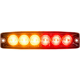 Buyers 5.14"" Amber/Red Surface Mount Ultra-Thin LED Strobe Light - 8892206