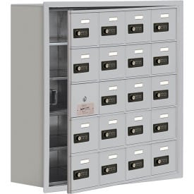 Salsbury 5-Tier 20 Door Locker w/ Recessed Combo Locks 30-1/2""W x 8-3/4""D x 31""H Gray Assembled
