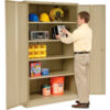 Global Industrial™ Storage Cabinet Turn Handle 48""W x 18""D x 78""H Tan Unassembled