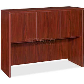 Lorell® Hutch With Doors - 48""W x 17""D x 36""H - Mahogany - Essentials Series