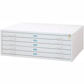 5-Drawer Steel Flat File for 36"" x 48"" Documents White