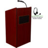 Oklahoma Sound Aristocrat Sound Podium / Lectern w / Headset Wireless Mic Mahogany