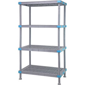 Quantum Millenia™ Shelving Unit 60""W X 24""D X 50""H 4 Open Grid Shelves Dunnage Stand
