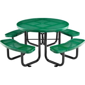 Global Industrial™ 46"" Round Picnic Table Perforated Metal Green