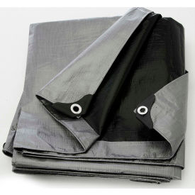 BOEN Heavy Duty Tarp 14x14 Weave 10' x 20' Silver/Black - ST-1020