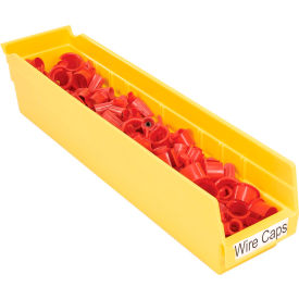 Akro-Mils Plastic Nesting Storage Shelf Bin 30128 - 4-1/8""W x 17-7/8""L x 4""H Yellow