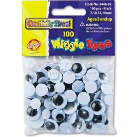 Creativity Street 3446-02 Wiggle Eyes Assortment Assorted Sizes Black 100/Pack