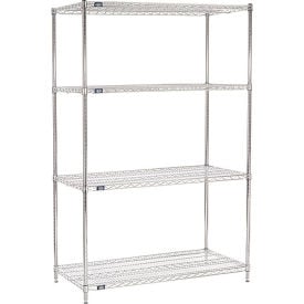 Nexel® 4 Shelf Chrome ESD Wire Shelving Unit Starter 36""W x 12""D x 86""H