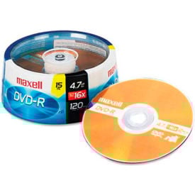 Maxell 638006 DVD-R Discs 4.7GB 16x Spindle Gold 15/Pack