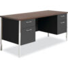 Alera® Double Pedestal Steel Credenza 60""x 24""x 29.5"" Mocha/Black