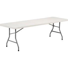 Interion® Plastic Folding Table 30"" x 96"" White