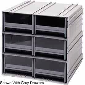 Quantum Interlocking Storage Cabinet QIC-64 - 11-3/4""Wx11-3/8""Dx11""H - 6 Blue Drawers