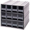 Quantum Interlocking Storage Cabinet QIC-122 - 11-3/4""Wx11-3/8""Dx11""H - 12 Red Drawers