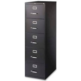 Lorell Commercial Grade 5-Drawer Legal Vertical File LLR48501 18""W x 26-1/2""D x 61""H Black
