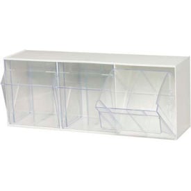 Quantum Tip Out Storage Bin QTB303 - 3 Compartments White