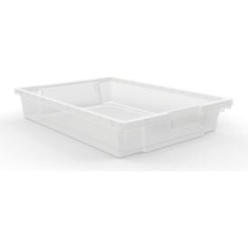 Luxor Clear Stackable Storage Bins 8 Small 20Lbs Bin Cap Polypropylene 12-1/4""W x 16-3/4""D x 3""H