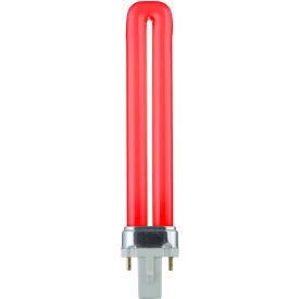 Sunlite 60300-SU PL9/R 9 Watt PL 2-Pin Single U-Shaped Twin Tube G23 Base Red