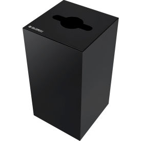 Global Industrial™ Square Recycling Can with Mixed Recycling Lid 36 Gallon Black