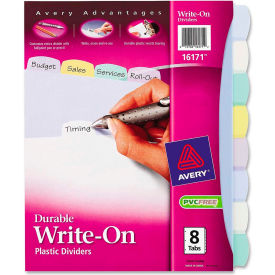 Avery Translucent Durable Write-on Divider 8.5""x11"" 8 Tabs Clear/Multicolor