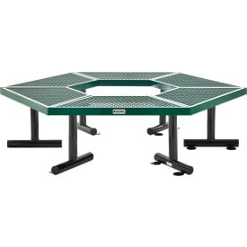 Global Industrial™ Hexagon Outdoor Tree Bench Expanded Metal Green