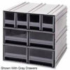 Quantum Interlocking Storage Cabinet QIC-4244 - 11-3/4""Wx11-3/8""Dx11""H - 8 Ivory Drawers