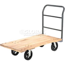 Global Industrial™ Hardwood Deck Platform Truck 54 x 27 2400 Lb. Capacity 8"" Rubber Casters