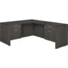 Regency Legacy Double Pedestal L-Desk with Four Drawers 66"" Ash Grey