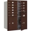4C Horizontal Mailbox 41""H Double Column 10 MB1/2 PL5 Doors Front Load Bronze USPS