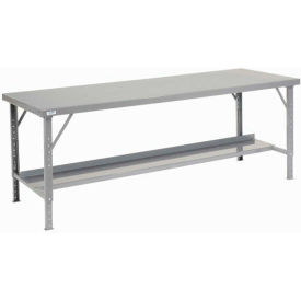 Global Industrial™ Extra Long Assembly Workbench 84 x 34"" Folding Leg Steel Square Edge