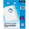 Avery WorkSaver Extra Wide Big Tab Divider Blank 9""x11"" 5 Tabs White/Clear