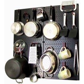 Wall Control Kitchen Pegboard Pack Storage & Organization Kit Black/Red 32"" X 32"" X 6""