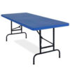 National Public Seating® Adjustable Height Plastic Folding Table 30"" x 72"" Blue
